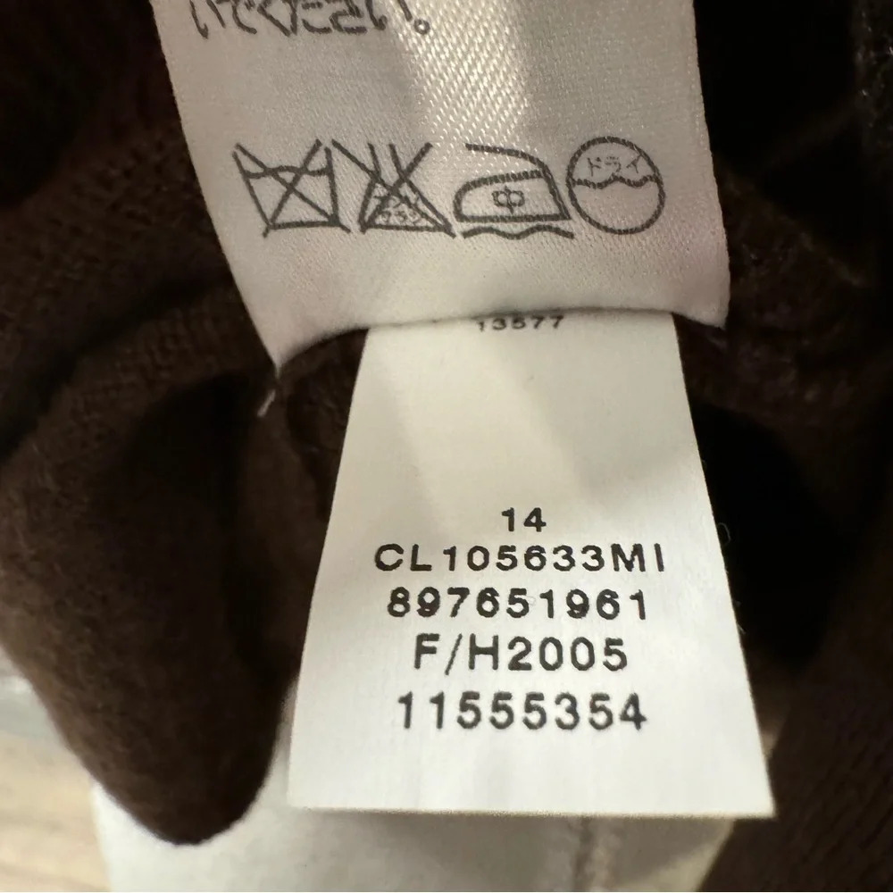 Classics Entier Beaded Wool Silk Cashmere Brown Hidden Snap Cardigan Large - Picture 8 of 10